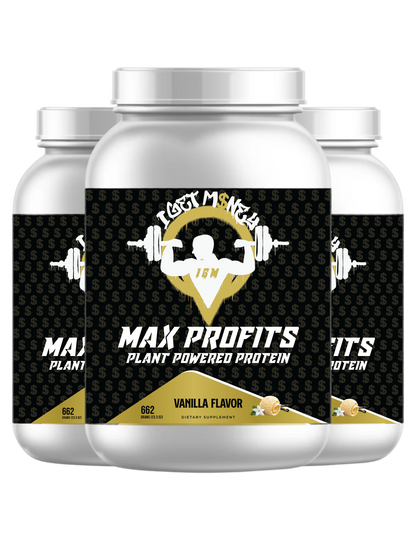 Max Profits Plant Powered Vegan Protein - Vanilla 90 days